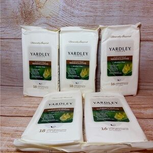 Lot of  5 Yardley London Disposable Large Washcloths w/Aloe Vera,Chamomile